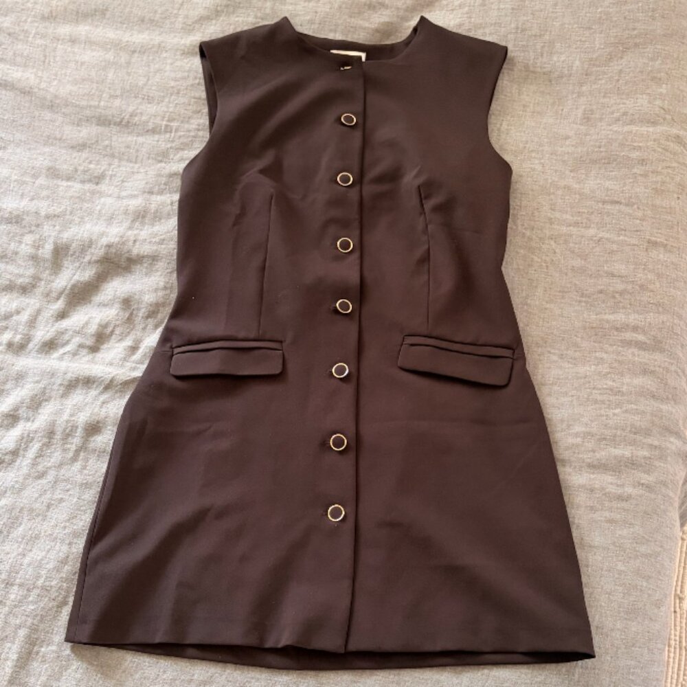 H&M Black business dress - buttons down the front - Size M - Picture 3 of 4